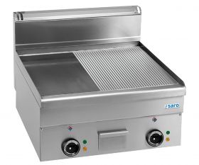 Bakplaat / Grillplaat Elektrische 1/2 Glad Geribbeld 600X600 Model Eft66Lr Saro 504-1120