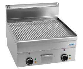 Bakplaat / Grillplaat Elektrische Geribbeld Tafelmodel 600X600 Model Eft66R Saro 504-1115