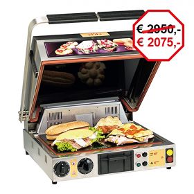 Contactgrill glad-geribbeld glas Vema EMG 542001