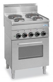 Elektrisch Fornuis 4 Velden + Grill + Heteluchtoven 600 Line Model E4F6 Saro 504-1050