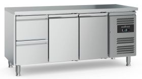 Gekoelde werkbank Koelwerkbank 2 Deuren Laden Met Verstelbare Poten - 179,5x70x85 cm Combisteel 7950.5160