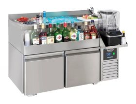 Gekoelde werkbank Koelwerkbank 2 Deuren met Cocktail Bar Station - 120x76x100 cm Combisteel 7489.6000