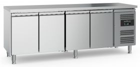 Gekoelde werkbank Koelwerkbank 4 Deuren Met Verstelbare Poten - 223x70x85 cm Combisteel 7950.5045