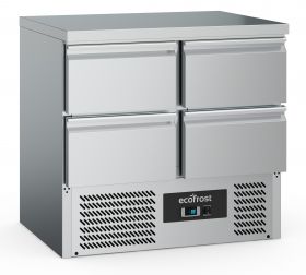 Gekoelde werkbank Koelwerkbank 4 Laden - 90x70x87,6 cm Combisteel 7950.5075