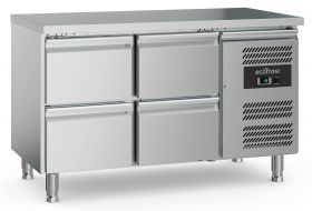 Gekoelde werkbank Koelwerkbank 4 Laden Met Verstelbare Poten - 136x70x85 cm Combisteel 7950.5170