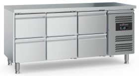 Gekoelde werkbank Koelwerkbank 6 Laden Met Verstelbare Poten - 179,5x70x85 cm Combisteel 7950.5185