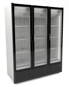 Koelkast 3 Glasdeuren - Wit 9002 - 162x74x207,7 cm Combisteel 7072.1015