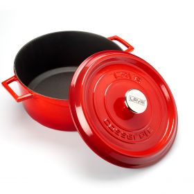 Lava Gietijzeren Braadpan Ø24 Rood - 32x25x12,5 cm Combisteel 7013.2900