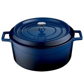 Lava Gietijzeren Braadpan Ø28 Blauw - 36x29x13,5 cm Combisteel 7013.2905