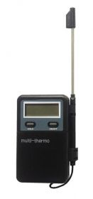 Thermometer / timer Digitale Multifunctioneel - 6,6x2,4x10,7 cm Combisteel 7521.0025