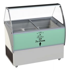 Vrieskist Schepijsvitrine Curacao 10X 5 Ltr - 144,7x82,5x125,7 cm Combisteel 7472.0105