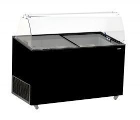 Vrieskist Schepijsvitrine Tenerife Zwart 10X5 Ltr - 143,9x72,7x122,9 cm Combisteel 7472.0134